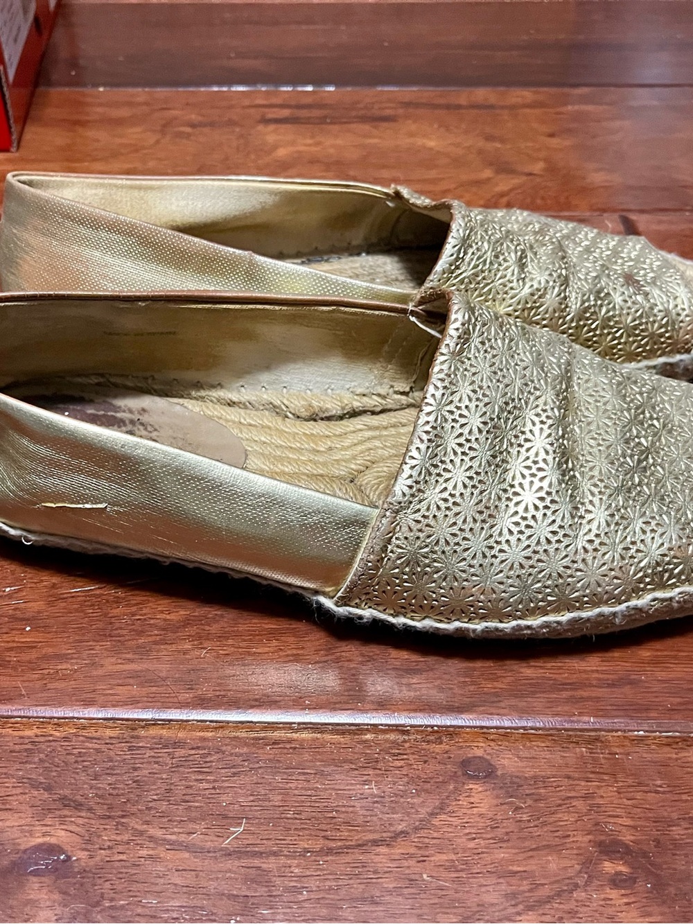 Women's Metallic Espadrille Slip-Ons - Gold